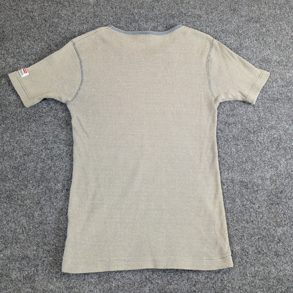 Vintage Levis Authentic Jeanswear Thermal Shirt Mens Large Grey Stripe USA Made - Picture 3 of 12